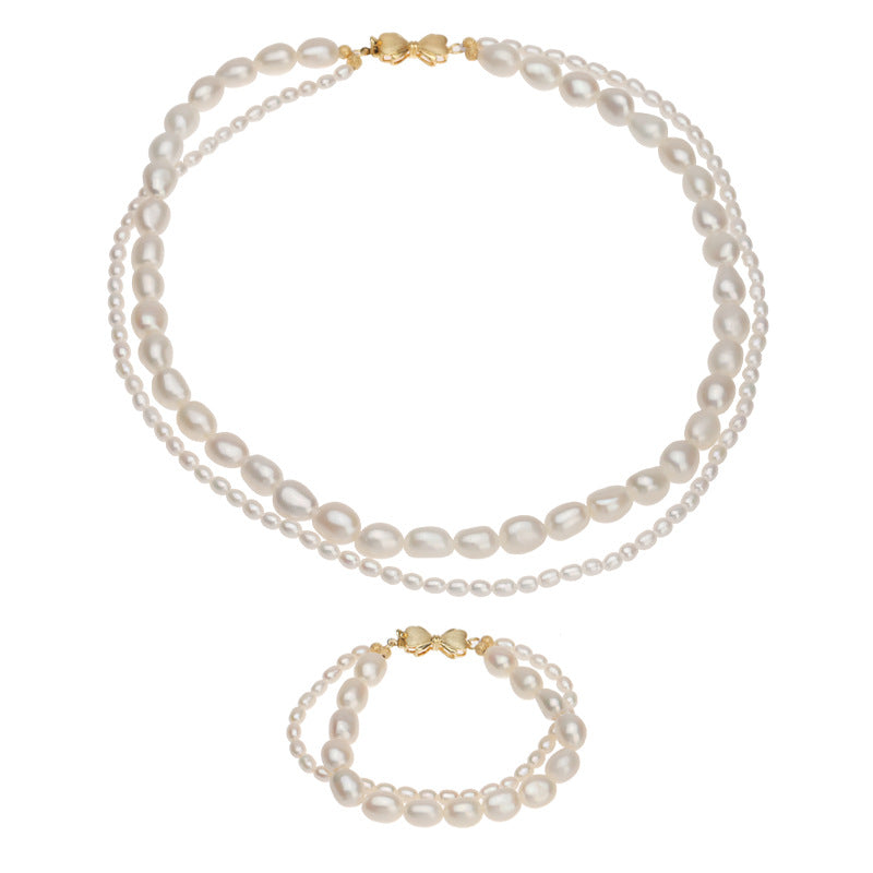 Double layer baroque fresh water pearl