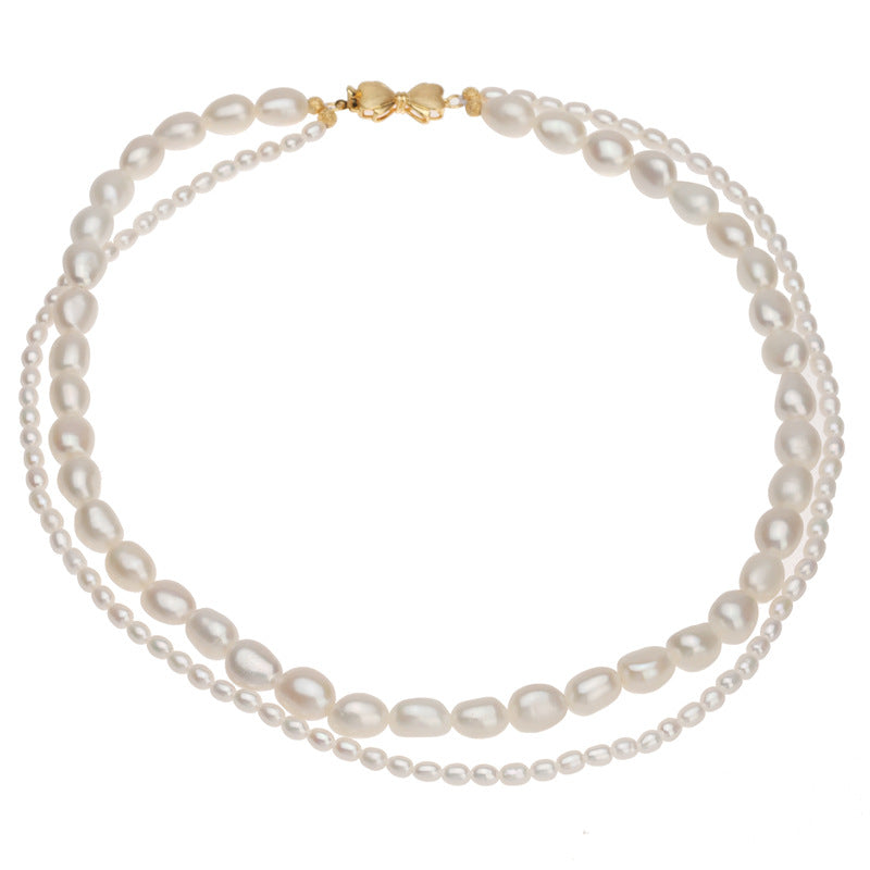 Double layer baroque fresh water pearl