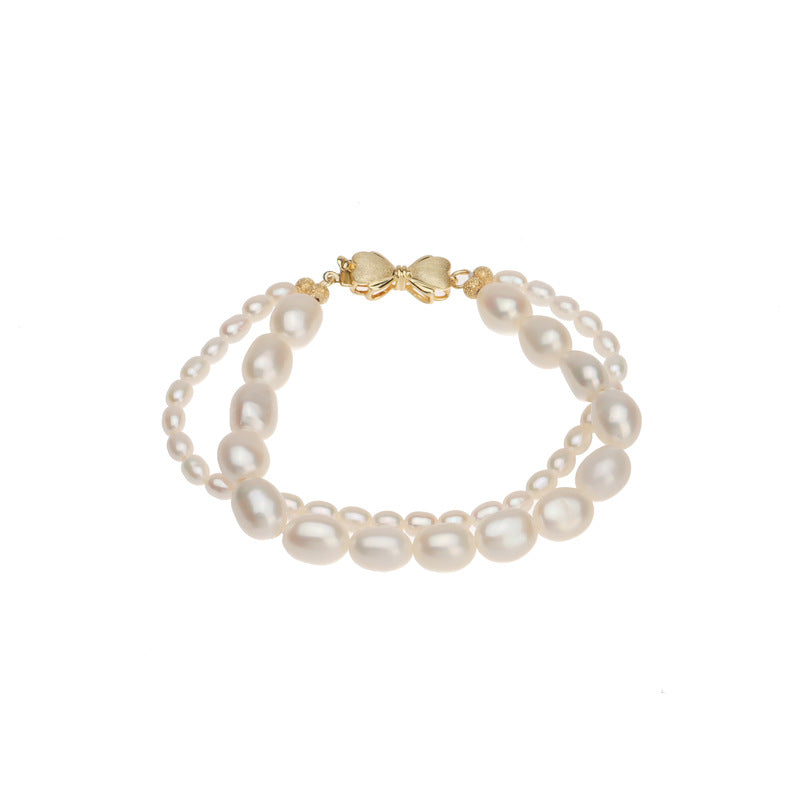 Double layer baroque fresh water pearl