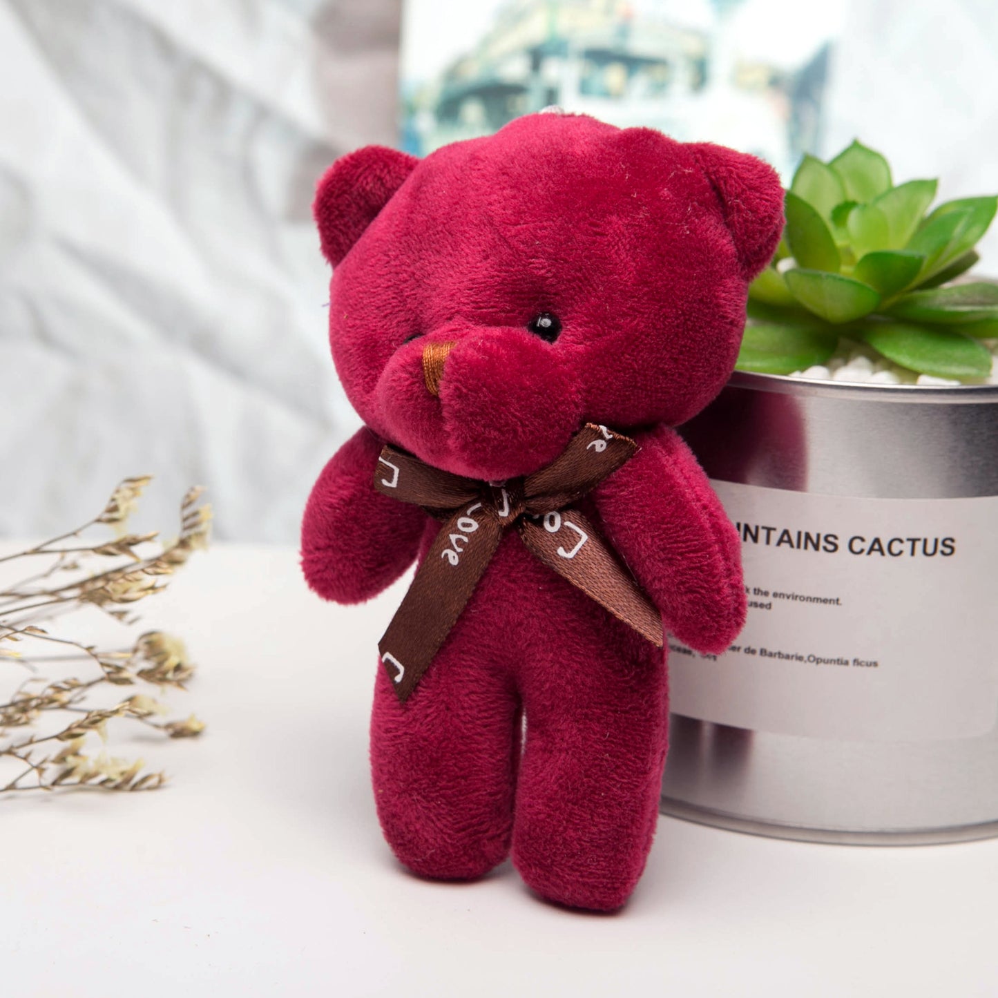 Fluffy Bear Charm Furry Charm Keychain for Bag Teddy Keychain Gife