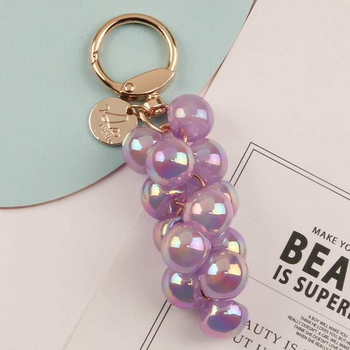 Fruit Charm Grape Keychain Bag Charm Colorful Car Keychain