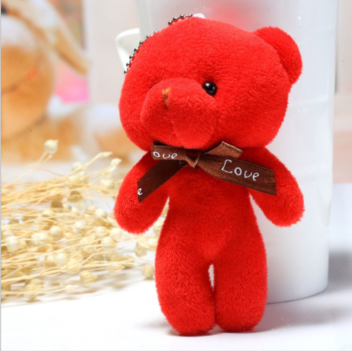 Fluffy Bear Charm Furry Charm Keychain for Bag Teddy Keychain Gife