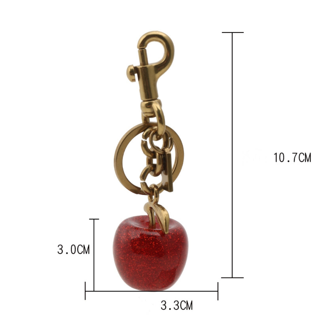 Fruit Charm Red Apple Keychain Bag Charm Colorful Car Keychain